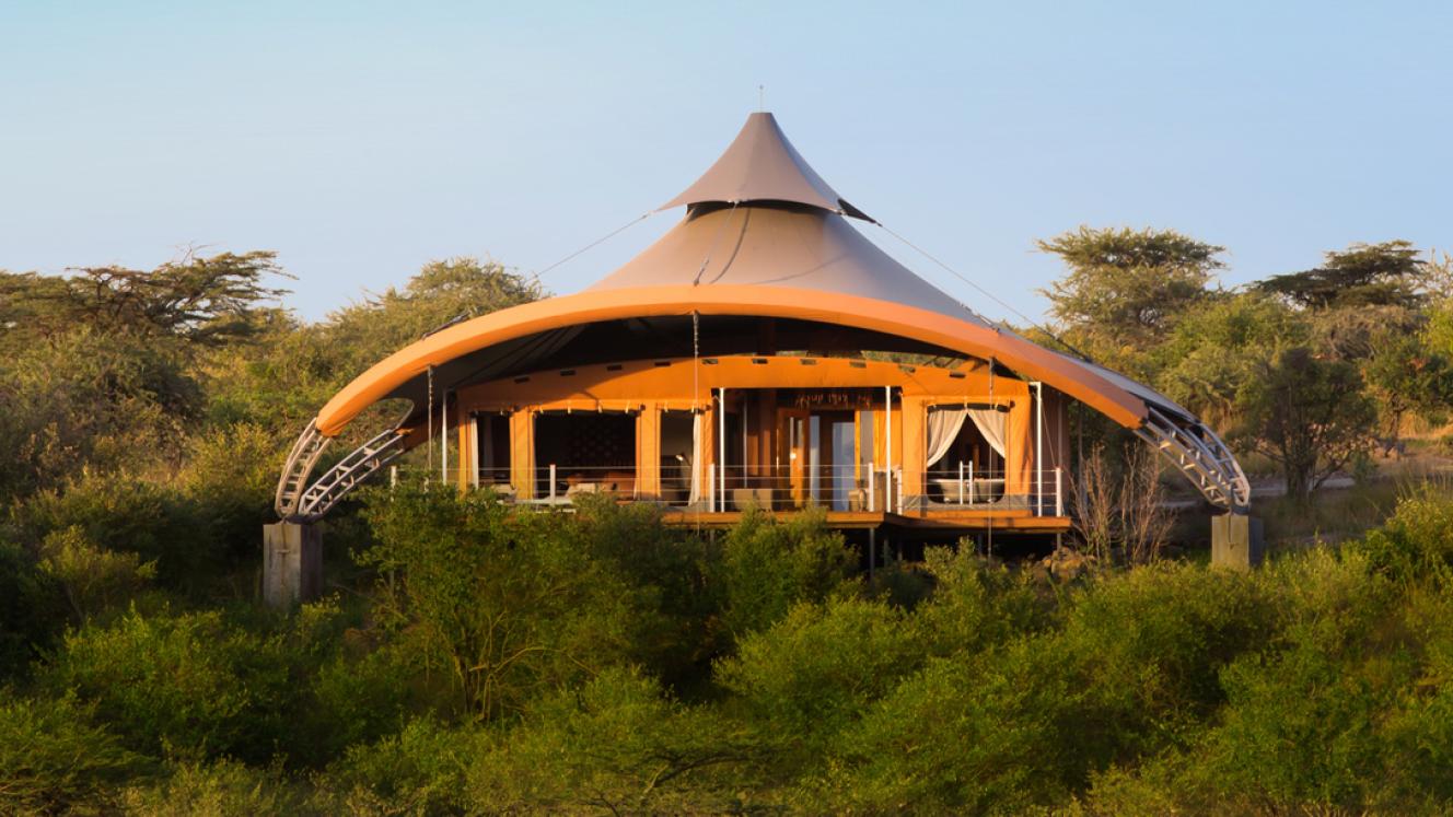 One of the tents at luxury Kenyan safari camp Mahali Mzuri