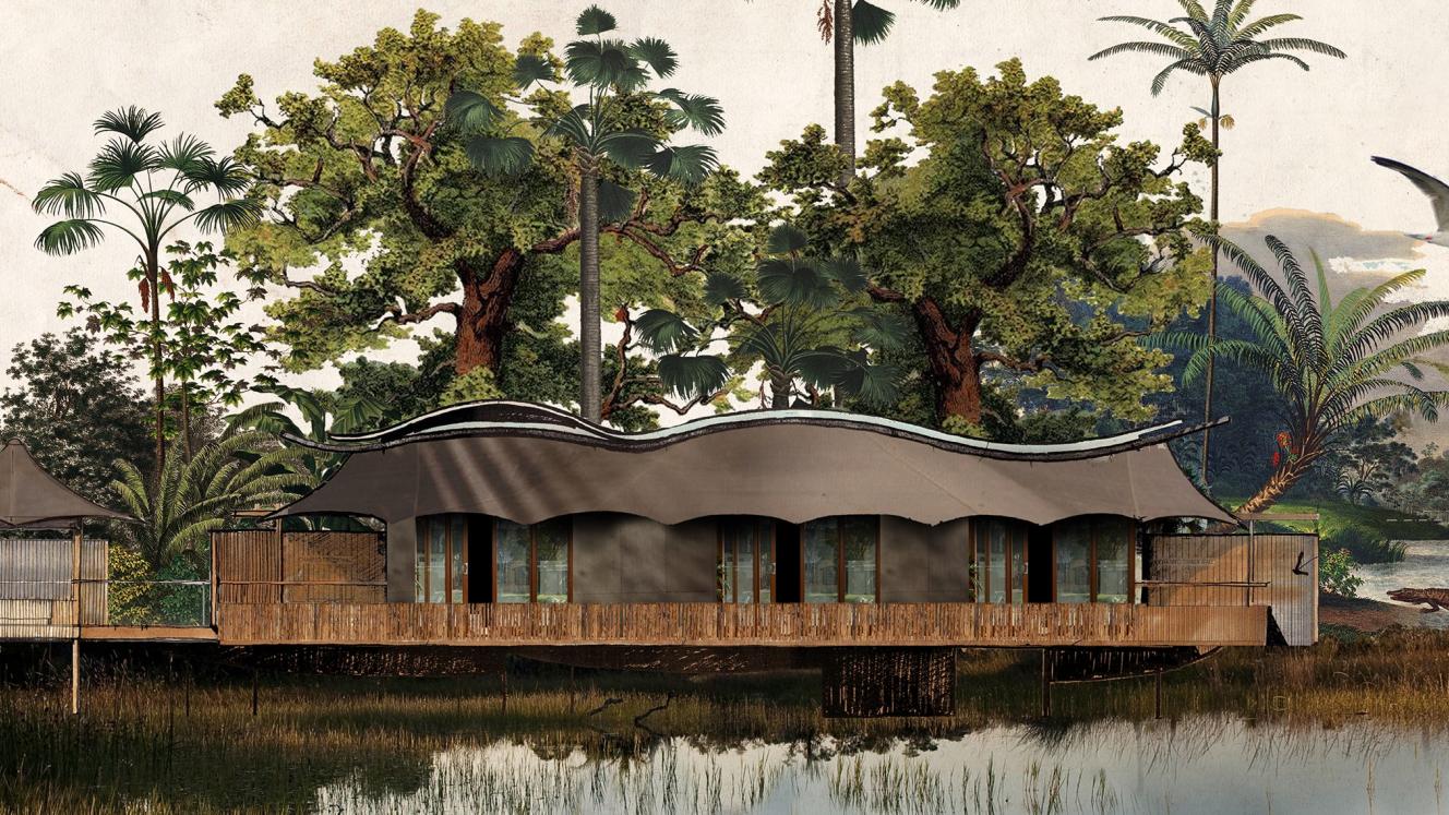 Xigera Safari Lodge suite illustration.
