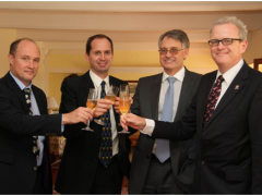 Adam Kossowski (Commercial Advisor to St Helena Island), Murray Gardiner(Mantis Collection), Erik Venter (Comair) and Chris Trott (British Consul General)