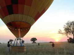 Hot-air balloon safaris over the private Vumbura concession in the Okavango Delta.   