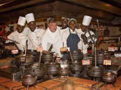 South African chef Arnold Tanzer with the culinary team at The Boma.
