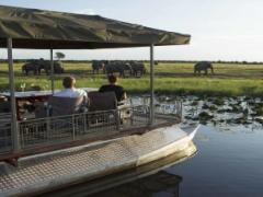 One of the electric boats in Chobe Game Lodge’s fleet.
