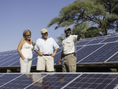 Solar farm tour at Mombo Camp, Botswana.