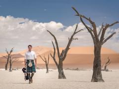 Ross OC Jennings aims to play the bagpipes in every country across the globe.