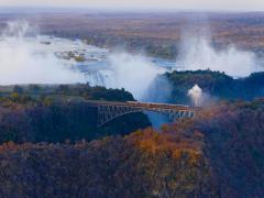 Guests can enjoy breath-taking views of the Victoria Falls while sipping tea. 