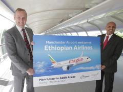 Manchester Airport secures flights to Addis Ababa with Ethiopian Airlines. From left: Andrew Cowan, CEO of Manchester Airport and Tewolde Gebremariam, CEO Ethiopian Airlines.