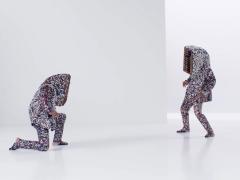  Pulling at Beads is a contemporary take on the weaving, sewing, beading and collage art form.