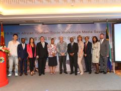 Pictured at SA Tourism’s workshops in China, from left to right: Singer Sean; Tshepiso Malele, Acting Head of China, Brand South Africa; Elizabeth; B​radley Brouwer; Debora Balasteng; Derek Hanekom; Sisa Ntshona; Hanneli Slabber; Mansoor Mohamed; Nurunessa Moolla; and Bernhard Meyer.​​​