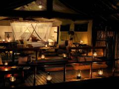 Evening relaxation in the tented camp at Chiawa.