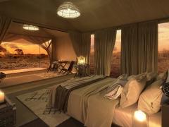 Newmark will be opening the Serengeti Explorer Camp on December 22, following a refurbishment. Image: Artist impression. Credits: Newmark.