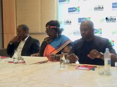 Director-General of the Department of Tourism, Victor Tharage, Deputy Tourism Minister, Elizabeth Thabete, and SA Tourism CEO, Sisa Ntshona