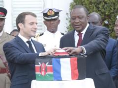 French and Kenyan presidents promise urban rail completion in three years’ time.