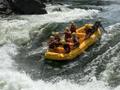 White water rafting launch area moved due to higher water.