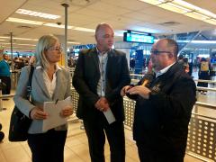 Conducting a site visit of future upgrades to CTIA  are (from left) Western Cape Economics Opportunity MEC Beverley Schäfer,  the City of Cape Town’s Mayoral Committee Member James Vos and GM Deon Cloete. 