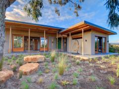 The landscaped garden in front of the spa.