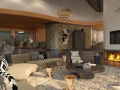 The new-look living room of Singita’s Malilangwe House.