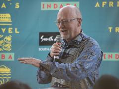 Tourism Minister Derek Hanekom talking at Africa’s Travel Indaba.