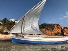 Santorini’s new dhow is ready to sail.
