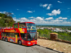 A sight seeing tourist bus in Johannesburg.
