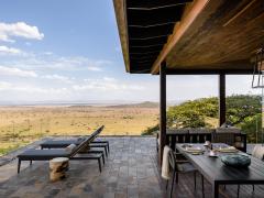 The interior of the Hillside Suite at Singita Sasakwa Lodge. 