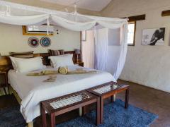 A bedroom at the Chobe Elephant Camp, Botswana.