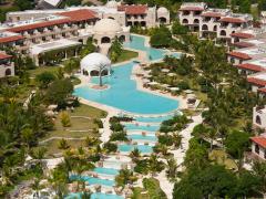 An aerial view of the Swahili Beach Resort.