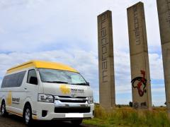 A Tourvest vehicle pictured on tour in Maropeng.