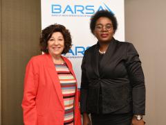 CEO of BARSA, June Crawford (left) is pictured with the Minister of Tourism, Mmamoloko Kubayi-Ngubane.