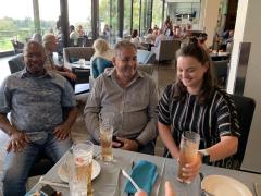 Thinking of the next game are (from left), Kenny Hlela, Department of Tourism; Paddy Brearley, Legacy Hotels; and Gemma Campodonico, at Houghton on Tuesday.