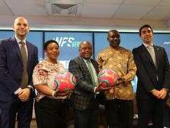 MEC for Economic Development, Tourism and Environmental Affairs, Nomusa Dube-Ncube (second from left) and Premier of KwaZulu Natal Sihle Zikalala (middle)