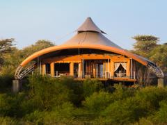 One of the tents at luxury Kenyan safari camp Mahali Mzuri