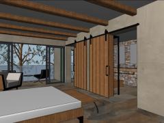 An artist’s rendering of a refurbished room at the River Lodge.
