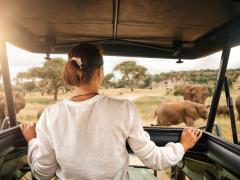 A private vehicle game drive, image courtesy of Ker & Downey